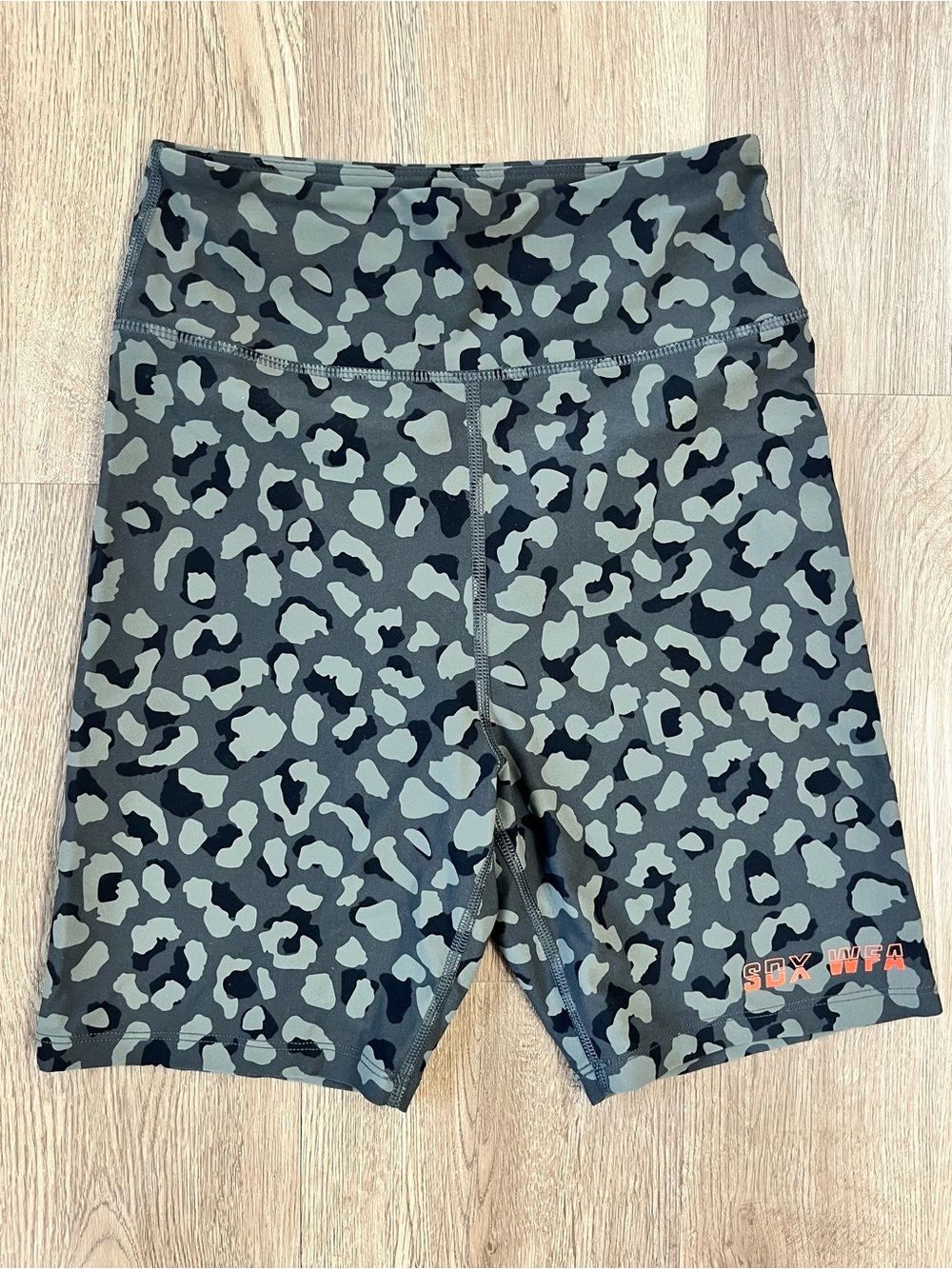 White Fox Boutique - Sarah Day collection Olive Leopard High-Rise Bike Shorts